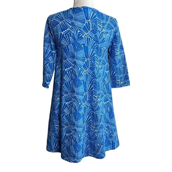 Vineyard Vines Knit Dress Pullover 3/4 Sleeve Blue White Geometric GIRLS Sz L - Picture 7 of 7